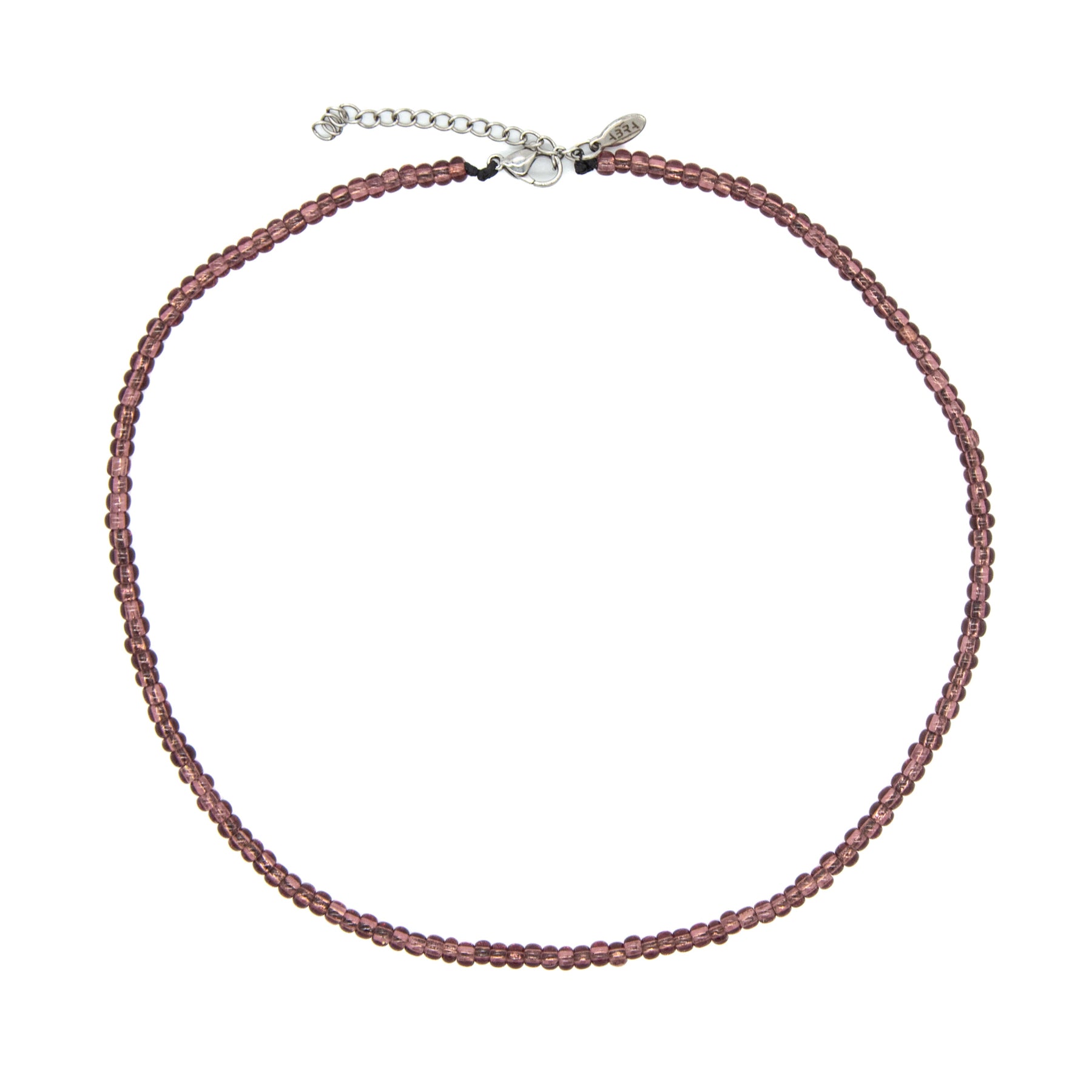 Collana. Amethista con perle di vetro stile estivo